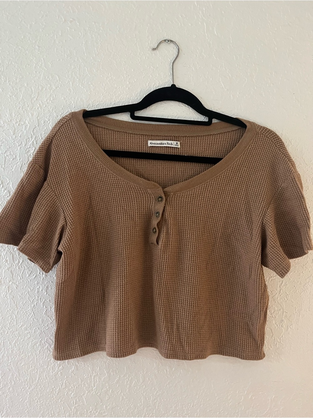 Abercrombie & Fitch Waffle Lounge Wide Leg Pants and Henley Tee Set - Picture 7 of 9
